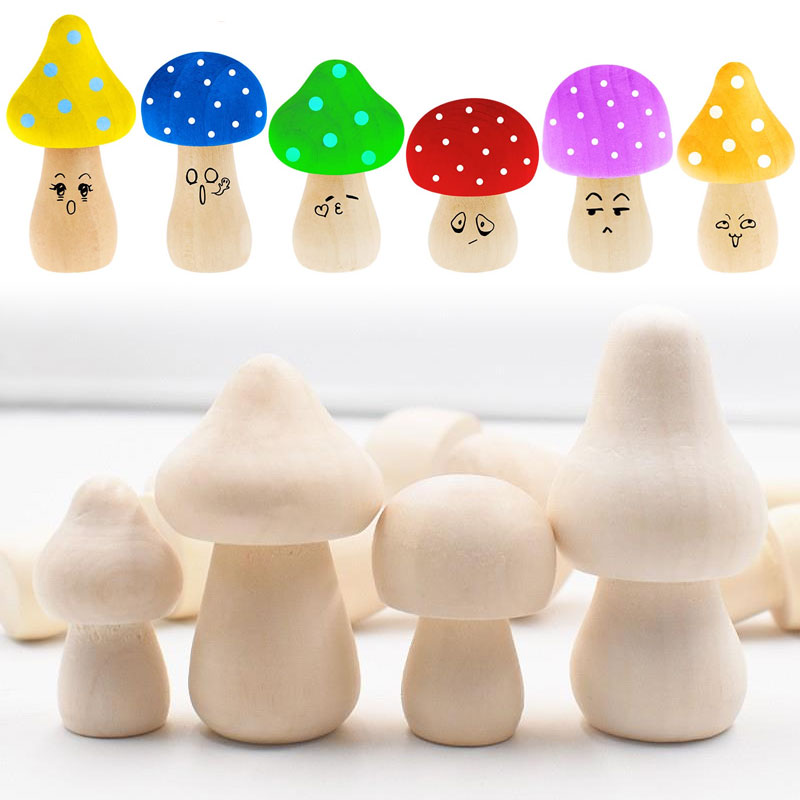 Diy Automation Projects - 5PCS 미니 미완성 나무 버섯 DIY