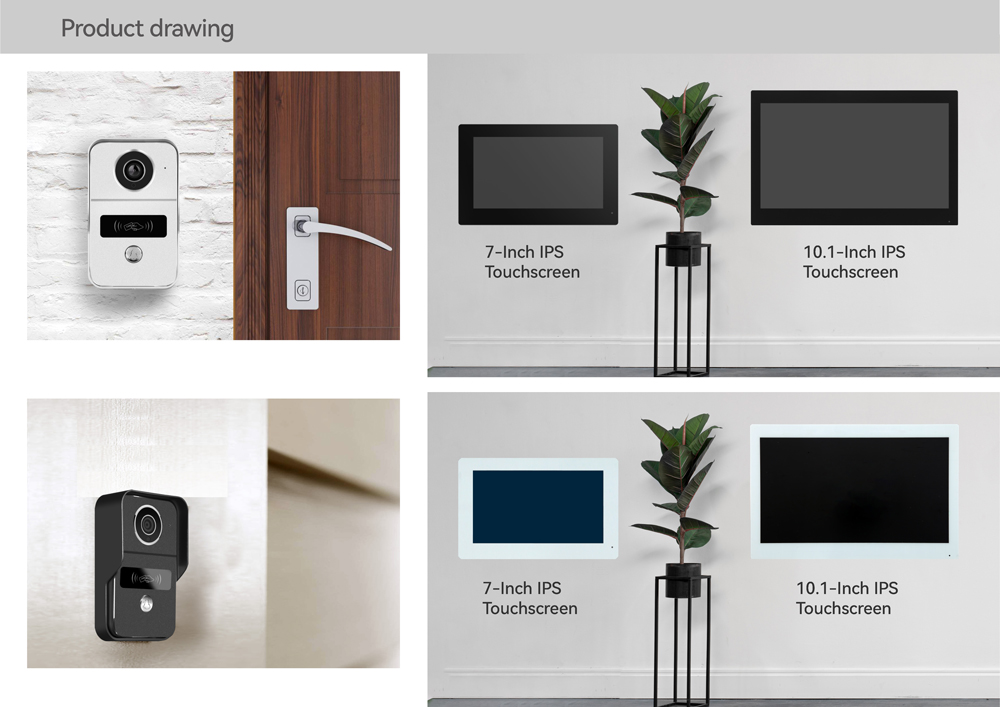 Smart Doorbell Wired - LCD TUYA 2선식 10/7인치 컬러 터치스크린