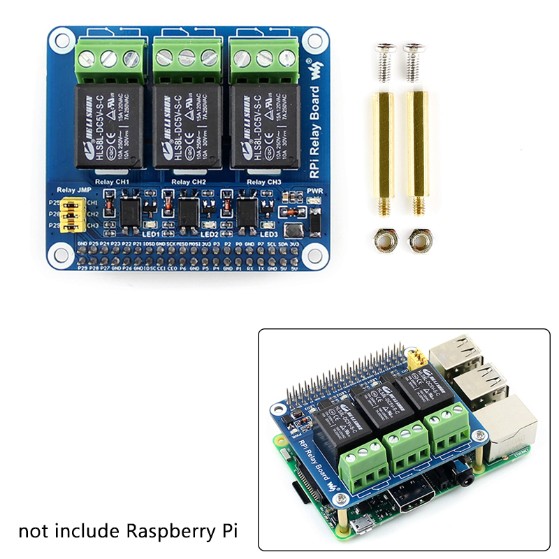 Home Automation Raspberry Pi - 3 채널 릴레이 확장 보드, 라즈베리